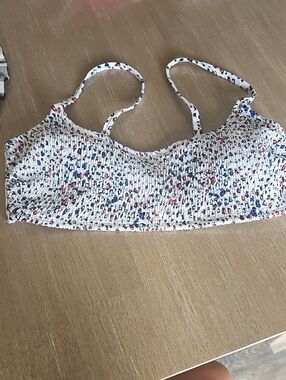 Xhilaration White Floral Smocked Bralette